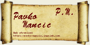 Pavko Mančić vizit kartica